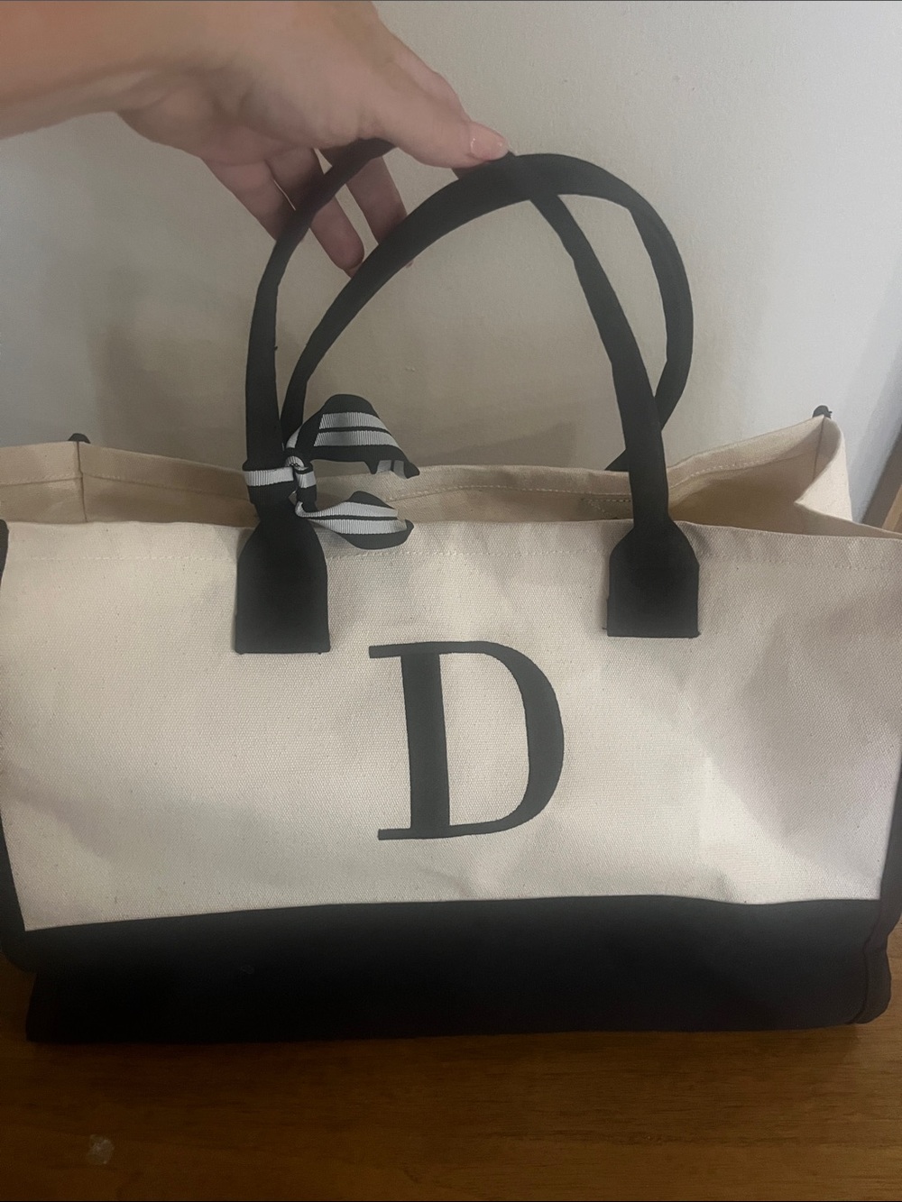 Canvas initial ‘D’ bag
